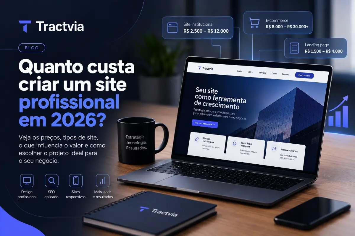 Quanto custa criar um site profissional em 2026? Veja preços, tipos de site e o que influencia o valor